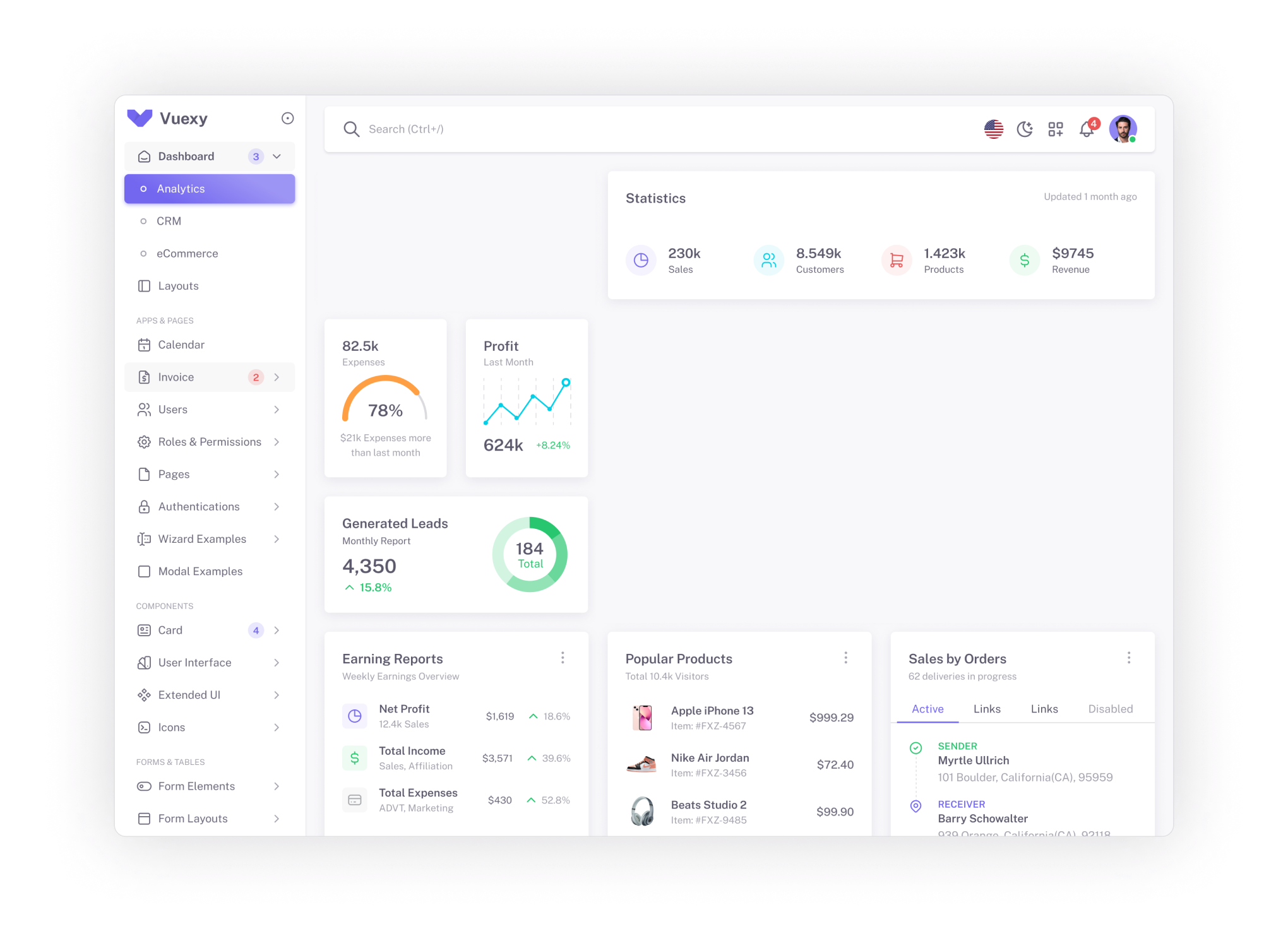 Kelpo dashboard